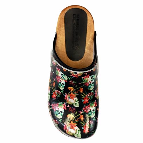 Image of Bjork Maja Wood Open Back Leather Clogs