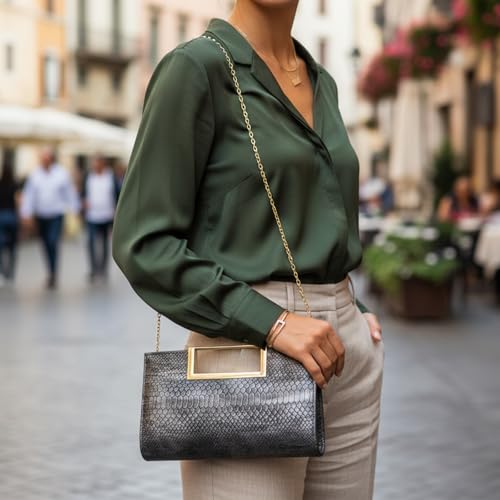 Image of Gets Clutch Purses for Women PU Leather Evening Handbag for Formal Wedding Party Clutches Small Crossbody Bag with Chain