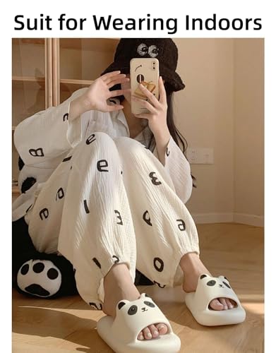 Cartoon Slides Thick Sole Cute Animal Slippers Kawaii Cat Panda for Women Girl Men Indoor Outdoor Soft3