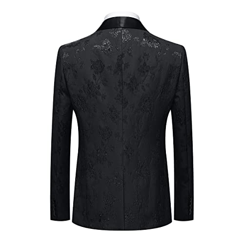 Tuxedo Suits for Men 3 Piece Regular Fit Suit Floral Pattern Blazer Jacket Waistcoat Pants Men Suit Set for Wedding4