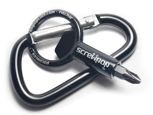 Screwpop Screwdriver Universal Magnetic Bit Holder for Keychain | Carabiner Multi-Tool Bottle Opener (Includes Removable Double-Sided Phillips and Flathead Bit)
