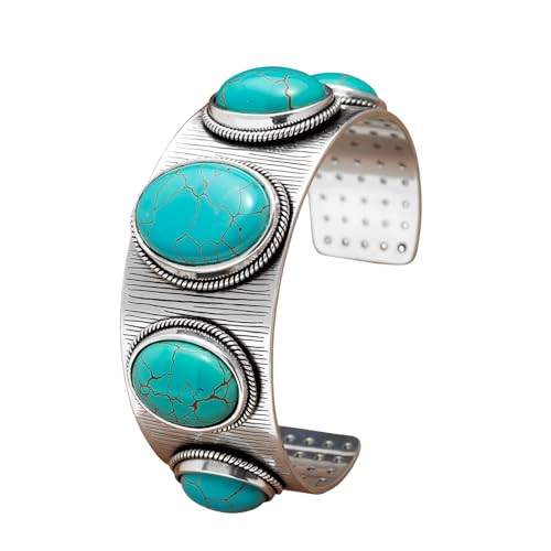 CSIYANJRY99 Western Cuff Bracelet for Women Bohemian Vintage Turquoise Cuff Bangle Bracelets Cowgirl Country Concert Rodeo Jewelry Outfits for Women
