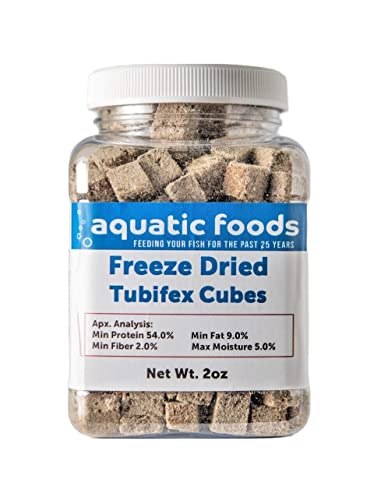 Aquatic Foods Inc. Tubifex Worms-Freeze Dried Floating Tubifex Worm Cubes for All Tropical Fish...