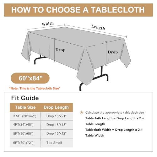 Image of sancua Black Tablecloth for 4 Foot Rectangle Tables - Rectangular 60x84 Inch Washable Polyester Fabric Table Cloth, Reusable Decorative Table Cover for Dining Wedding Party Birthday Banquet Reception
