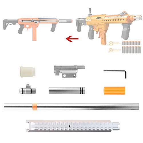 JGCWorker Stefan Short Darts Upgrade Tube Bolt Metal Breech Rail Kits for Adventure Force Nexus Pro Modify Toy (Silver)