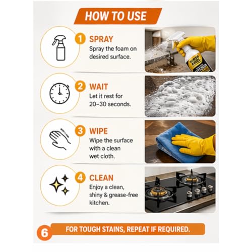 Image of SUPER ANGEL Kitchen & Chimney Degreaser /Cleaning Spray - GreaseGone Pro - Heavy-Duty Kitchen & Chimney Degreaser (500 ml), for Removing Residue, Soot, and Grease, Safe for Use on All Surfaces