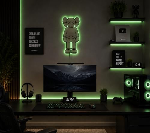Image of AD INFINITUM LED Wall Lamp, Comic Lover, Bat Cave, Night Lamp, for Gift, Kids Room, Gaming Setup, Gaming Room, Man Cave (KAWS Mirror Backlit)