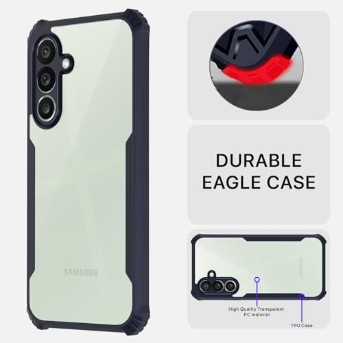 Image of Pikkme Back Cover for Samsung Galaxy M36 5G | Ultra Hyrbid | Full Camera Protection | Raised Edge | Crystal Clear Transparent Bumper Case (Blue)