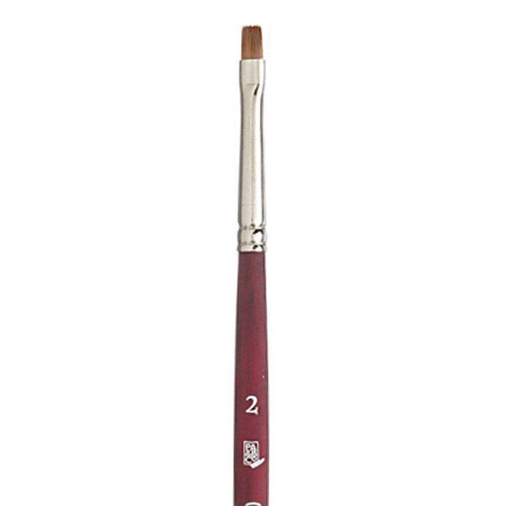 Princeton Velvetouch Artiste, Mixed-Media Brush for Acrylic, Watercolor & Oil, Series 3950 Chisel Blender Luxury Synthetic, Size 2
