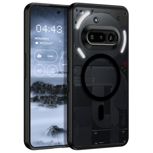 DUEDUE Nothing Phone 3a ケース マグネット搭載 ブラック マグネット式カーマウント対応 ナッシングフォン 3a ケース 指紋防止 耐衝撃 一体型 薄型 マット感 レンズ保護 全面保護 黄ばみ防止