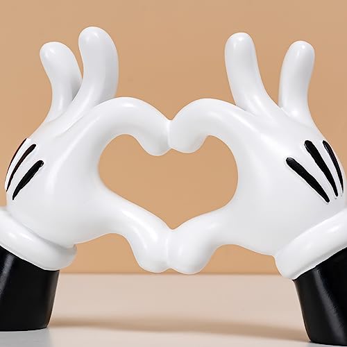 Figura Decorativa Corazón Mano Resin Negro Blanco miniatura 2