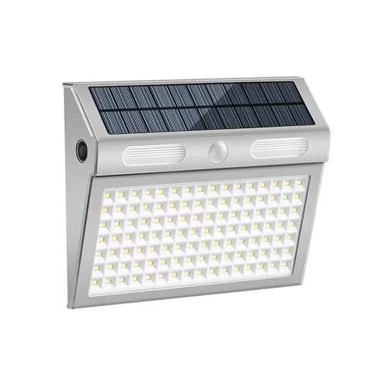 COLBOR Luces Solares Exterior, 112 LEDs Luz Solar Exterior con Sensor de Movimiento 4 Modos IP65 Impermeable Aplique Solar Exterior para Escaleras Patio Pared, Luz-Solar Exterior-LED-Lámparas