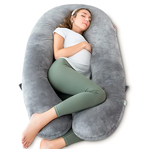 Pregnancy Pillow, U Shaped Pregnancy Pillow for Sleeping, Body Maternity Pillow for Pregnant Women with Removable Body Pillow Cover, Classic Grey