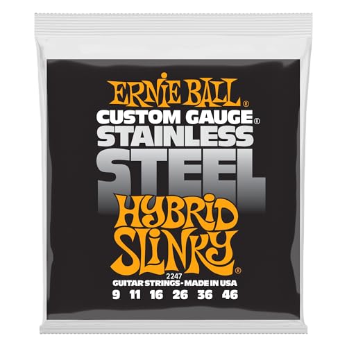 Ernie Ball Hybrid Slinky Stainless Steel Electric Guitar Strings, 9-46 Gauge (P02247)