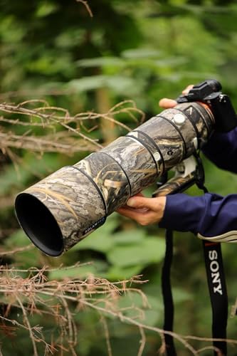 Image of ROLANPRO Camoflage Lens Cover for Sony FE 200-600mm F5.6-6.3 G OSS Coat Lens Protective Sleeve Case-#49 Reed C Waterproof