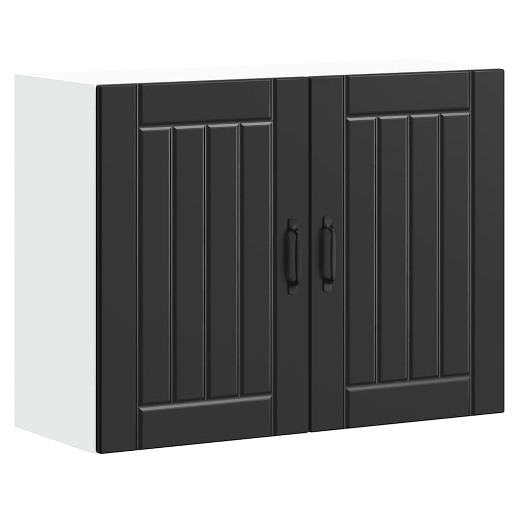 vidaXL Kitchen Wall Cabinet Lucca Black Engineered Wood, kitchen wall unit, cabinet for kitchen wall, wall cabinets with doors, mounted wall cabinet — image 1