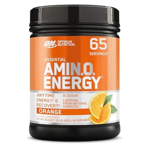 Optimum Nutrition Amino Energy - Pre Workout with Green Tea, BCAA, Amino Acids, Keto Friendly, Green Coffee Extract, Energy Powder - Orange Cooler, 65 Servings (Packaging May Vary)