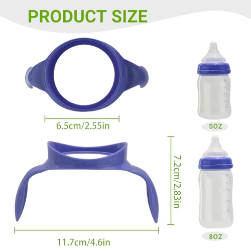 Bottle Handles Compatible with Lansinoh,Ergonomic BPA-Free Bottle Handles Only Compatible with Lansinoh 5oz and 8oz for Easy Feeding,4 Packs,Purple