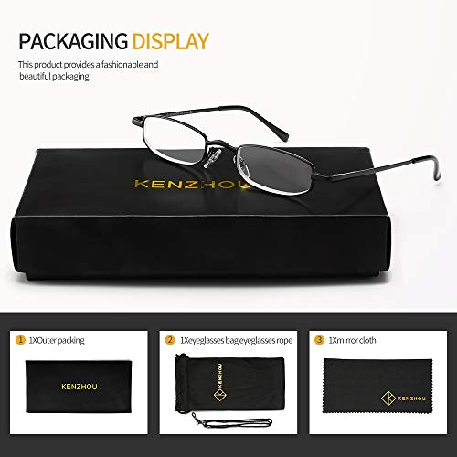 K Kenzhou Reading Glasses For Men/Women Ladies' Readers Metal Frame Unisex Reduce Computer-Related Eyestrain 3Pack (+1.5) #TOP6