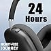 Wireless Over Ear Headphones, Noise Canceling Bluetooth 5.3 Head-Phones with Microphones,Hi-Res Audio,24H Playtime,HiFi Audio Adjustable Heads for iPhone/Android/Samsung - Black