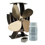 Arrows UK Stove Fan Company Brushed Bronze SuperFast Air Stove Fan - Heat Powered Eco Fan for Wood Burners and Fireplaces - Sleek Silent Operation Design