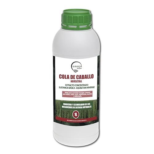 GREENGOF Cola de Caballo, 1L. Fungicida, Bioestimulante, Orgánico y 100% Natural. Preventivo y Curativo de las Enfermedades fúngicas. Refuerza las defensas naturales de las plantas.