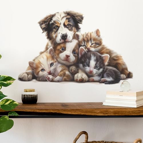 Vinilos Decorativos Achang Adorables Cachorros y Gatitos miniatura 3