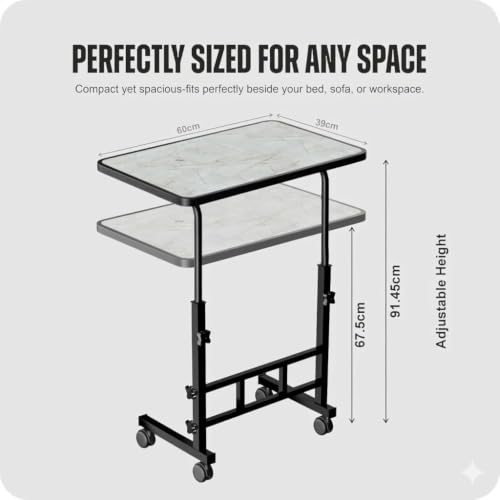 Image of Foldable Study Table /Bed Table /Foldable and Portable Wooden /Writing Desk for Office /Home /School | Adjustable Height, Portable for Office, Work Form Home (Marble Light)