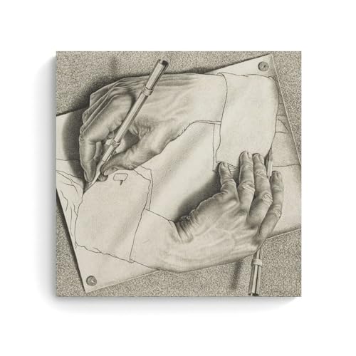 MC Escher Toile murale imprimée avec mains de MC Escher 70 x 70 cm