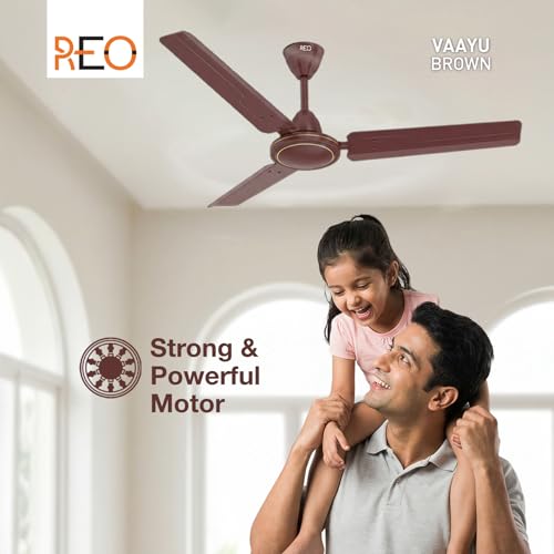 Image of Havells REO Vaayu 1200mm ES Ceiling Fan | High Speed, High Air Delivery | Strong & Powerful, Air Delivery: 220CMM| RPM: 370| 2 Year Warranty | (Pack of 1, Brown)