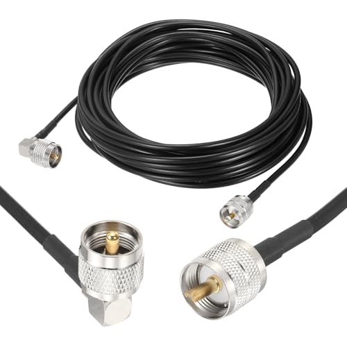 Câble coaxial RG58 UHF mâle coudé 10m pour radio HF