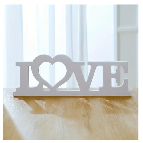 Pmnzdy Love Lettres en bois à poser - Décoration de table - Lettres en bois - Décoration d'intérieur - Lettres d'amour décoratives pour mariage -...