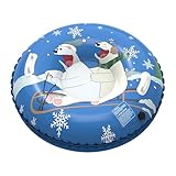 Aufblasbarer Schlitten | Robustes Winter Spielzeug mit Doppelgriffen - Winter Spaß Schneeschlitten...