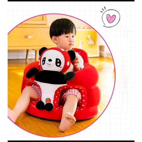 Image of Baby Seat Baby Sit up Chair Cartoon Animals Plush Sofa Seat Toddler Baby Learn to Sit up Chair Sofa Washable Cover for Back Head Support Sitting Infant Seat