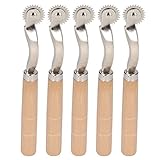 Leder-Nadelspitzen-Pausrad, 5-teiliges Kopierrad, Edelstahl-Holzgriff-Nährad-Werkzeug, Leder-Nadelspitze, Nählineale