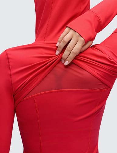 Image of CRZ YOGA Butterluxe Hoodie Jackets Hip Length | Extremely Soft, Athletic, Slim Fit, Full Zip, Back Mesh Vent, Side Zip Pockets, Thumb Holes, for Women
