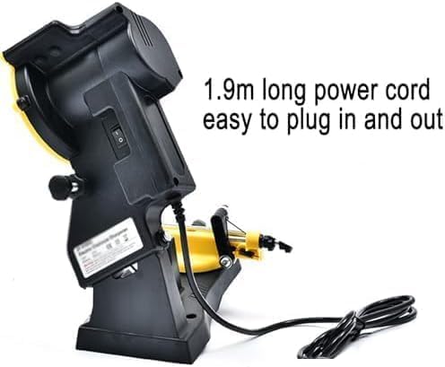 Afilador eléctrico para motosierras con ángulo de Afilado de 35°, 10 Discos de Afilado, Profundidad Ajustable, para un Mantenimiento eficiente de la Cadena de la Motosierra.