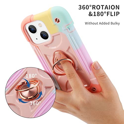 Image of MARKILL Compatible with iPhone 13 Mini /iPhone 12 Mini Case 5.4 Inch with Built-in 360Rotating Ring Stand, Military Grade Drop Protection Full Body Rugged Heavy Duty Case.