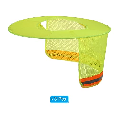 PATIKIL Hard Hat Sun Neck Shield 3-Pack - High Visibility Reflective Mesh For Construction, Outdoor Work