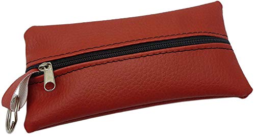 Preisvergleich Produktbild GROßE SCHLÜSSELTASCHE SCHLÜSSELETUI SCHLÜSSELMÄPPCHEN SCHLÜSSELBÖRSE IN ROT, BRAUN ODER SCHWARZ (Rot)