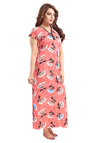 Image of Fabme Women's Satin Floor Length Night Dress Nighty