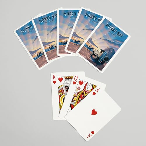 Morro Bay California Litografía Baraja 52 Cartas Tamaño Póker miniatura 7