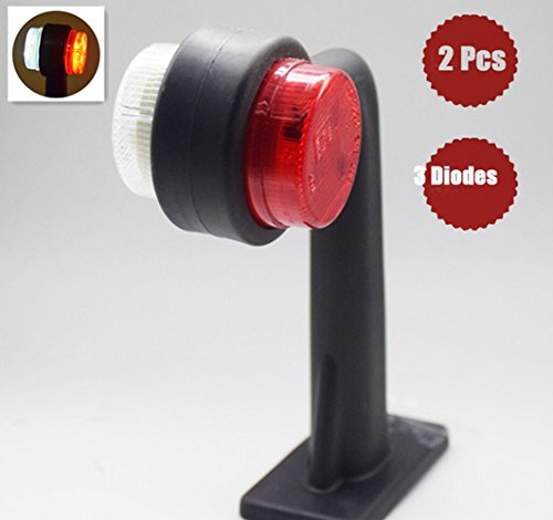 Luces de gáibo de delimitación laterales, luces de tallo de doble cara (2 unidades de 12 V, 24 V de 5 cm) -color rojo y claro
