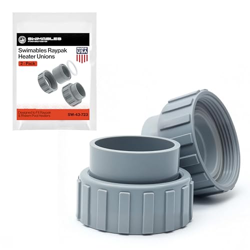 Swimables SW-43-723 Raypak Heater Unions - Replacement 2 CPVC Connector Heater Flange for Raypak Rheem Pool Heaters - Fits Models R185A R265A R335A R405A - Durable 006723F Heater Union (2-Pack)