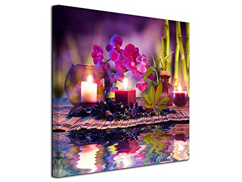 Tableau zen ambiance spa violet 50x50 cm DECLINA pour salon