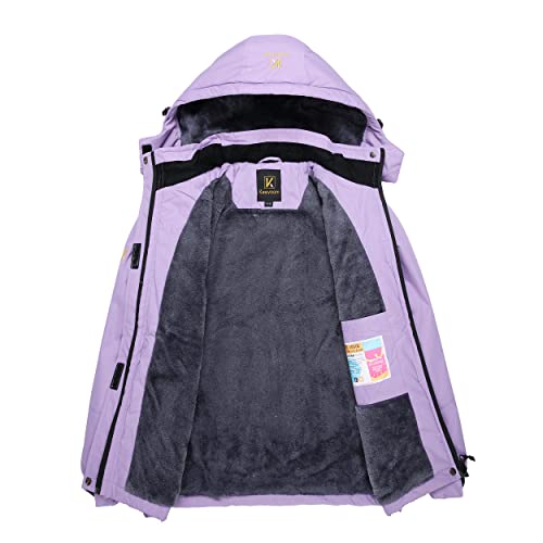 Keevoom Kids Purple Coat Size 10,Girls Snowmobile Jacket Waterproof Heavy Weight Winter Coats Warm Thick Ski Jacket Purple thumb #2