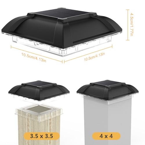 Luces solares para postes de exterior, impermeables y con batería de 800mAh 2
