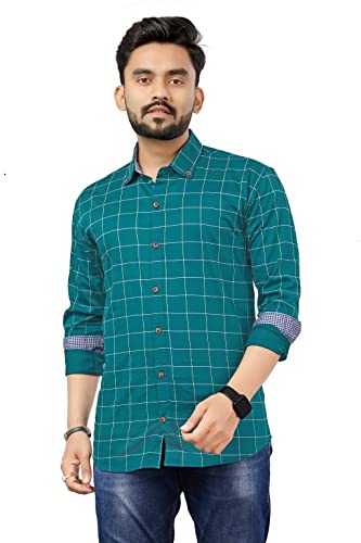 Image of Men's Casual Cotton Checks Shirt