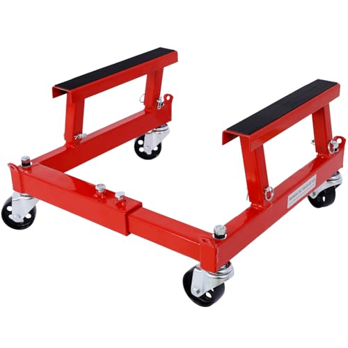 GarveeTech Motorcycle Engine Cradle Dolly 1500Lbs Heavy-Duty Engine Cradle Dolly with Rubber Pads &360 Degrees Wheels Four-Wheeler
