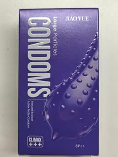 Preservativi con rilievi e venature -Protuberanze stimolanti, doppio piacere，Massaggio a rilievo, nuova esperienza, Grandi nervature in rilievo, lati paralleli con serbatoio (stimolante +++) (8 pezzi)